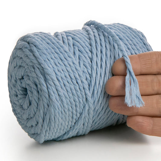BABY BLUE MACRAMÉ ROPE 4 MM, 75 M