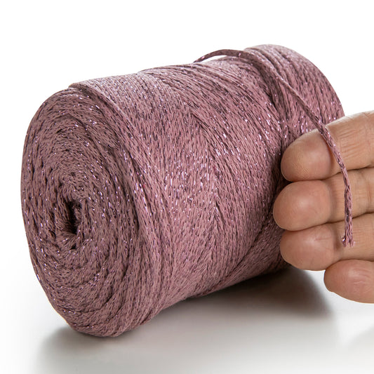 Plum Macrame Cotton Lurex 2mm 225m