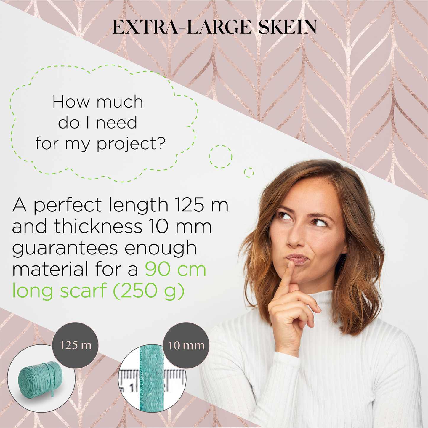 Aqua Cotton Ribbon Lurex 10mm 125m