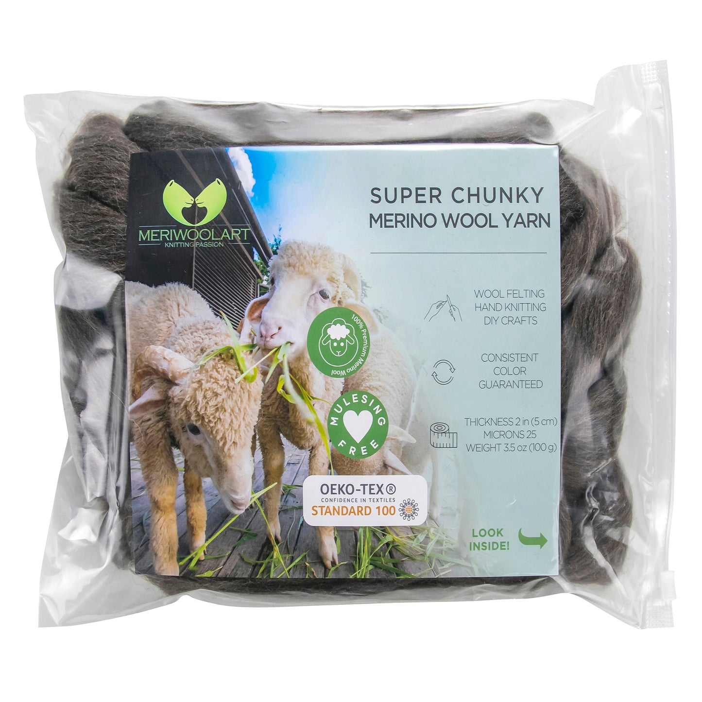 WING OF BRONZE SUPER CHUNKY MERINO WOOL 4-5 CM, 25 MICRONS