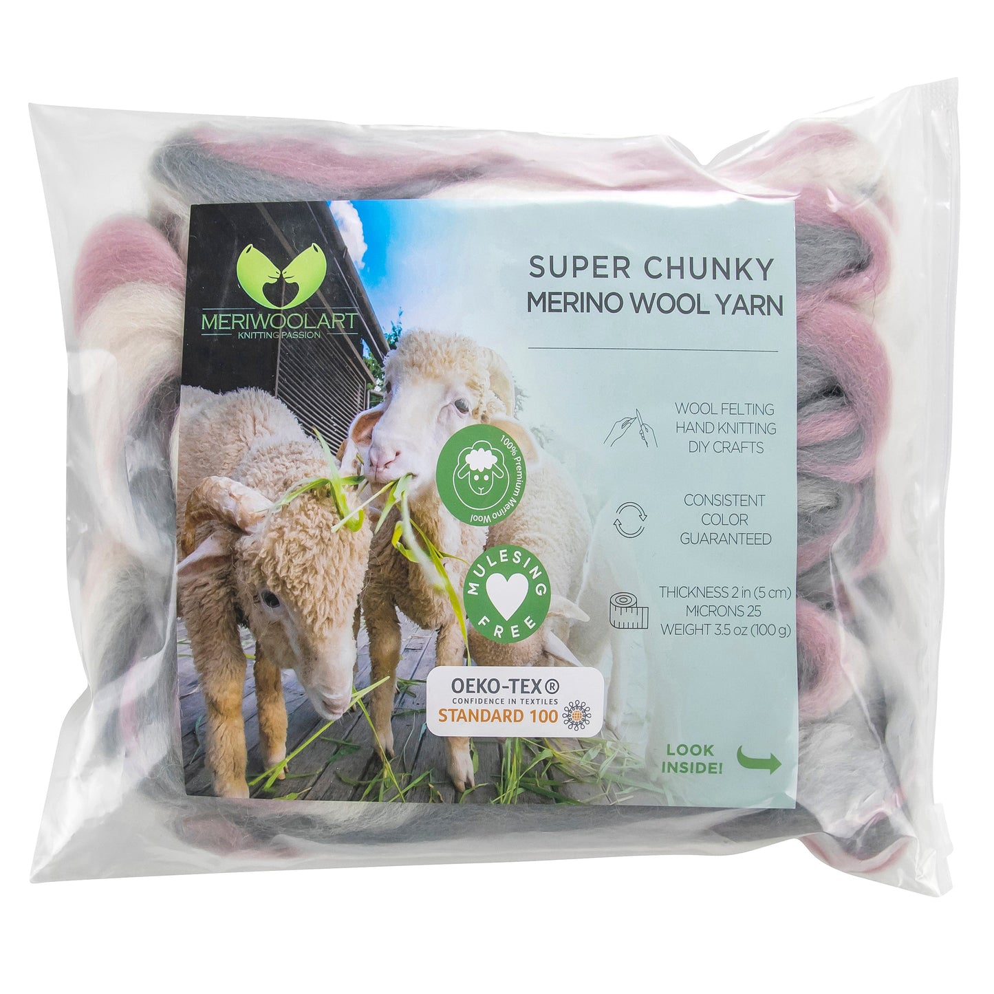 CLOWN SUPER CHUNKY MERINO WOOL 4-5 CM, 25 MICRONS