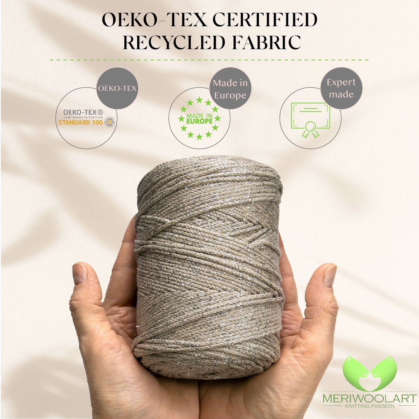 Dark Sand Macramé Cotton Lurex 2mm 225m