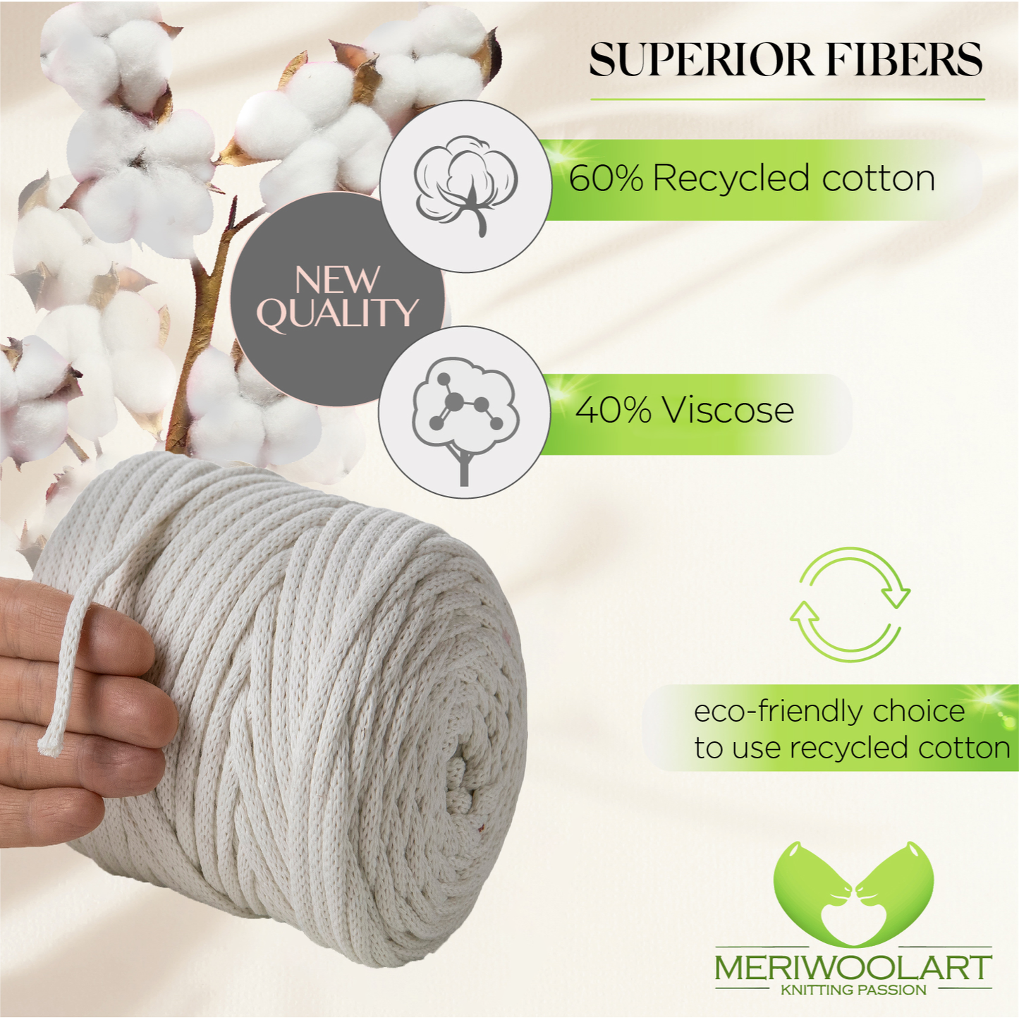 Natural Macramé Cord 6mm 85m