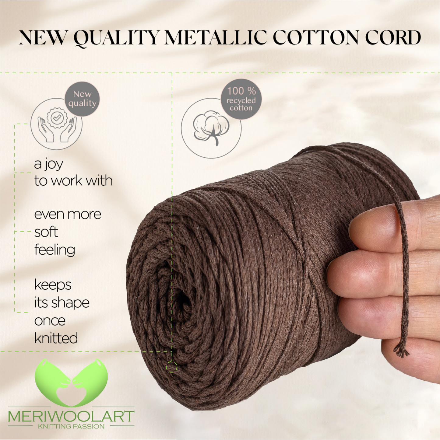 Brown Macramé Cotton 2mm 250m