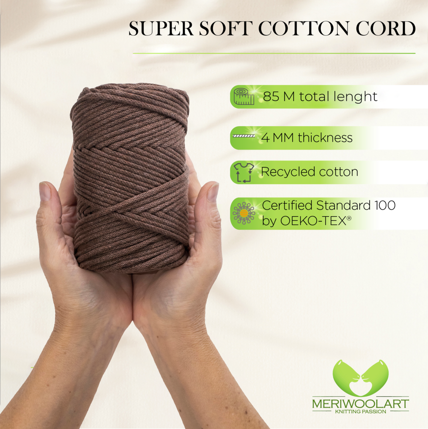 Brown Macramé Cord 4mm 85m