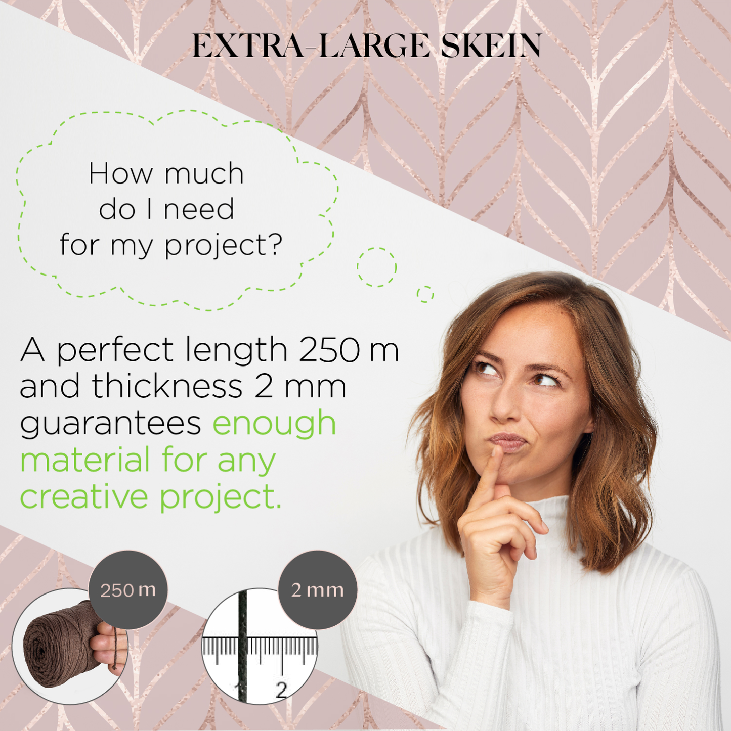 Brown Macramé Cotton 2mm 250m