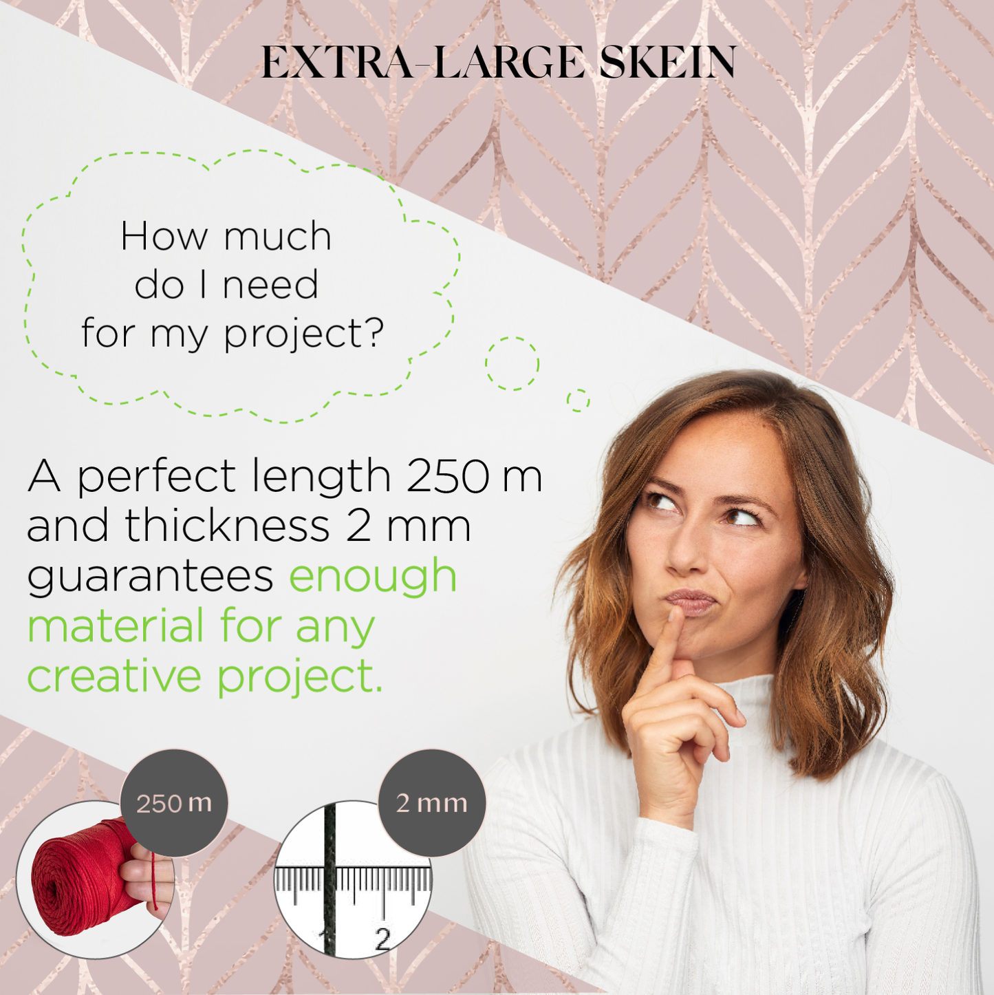 Red Macramé Cotton 2mm 250m