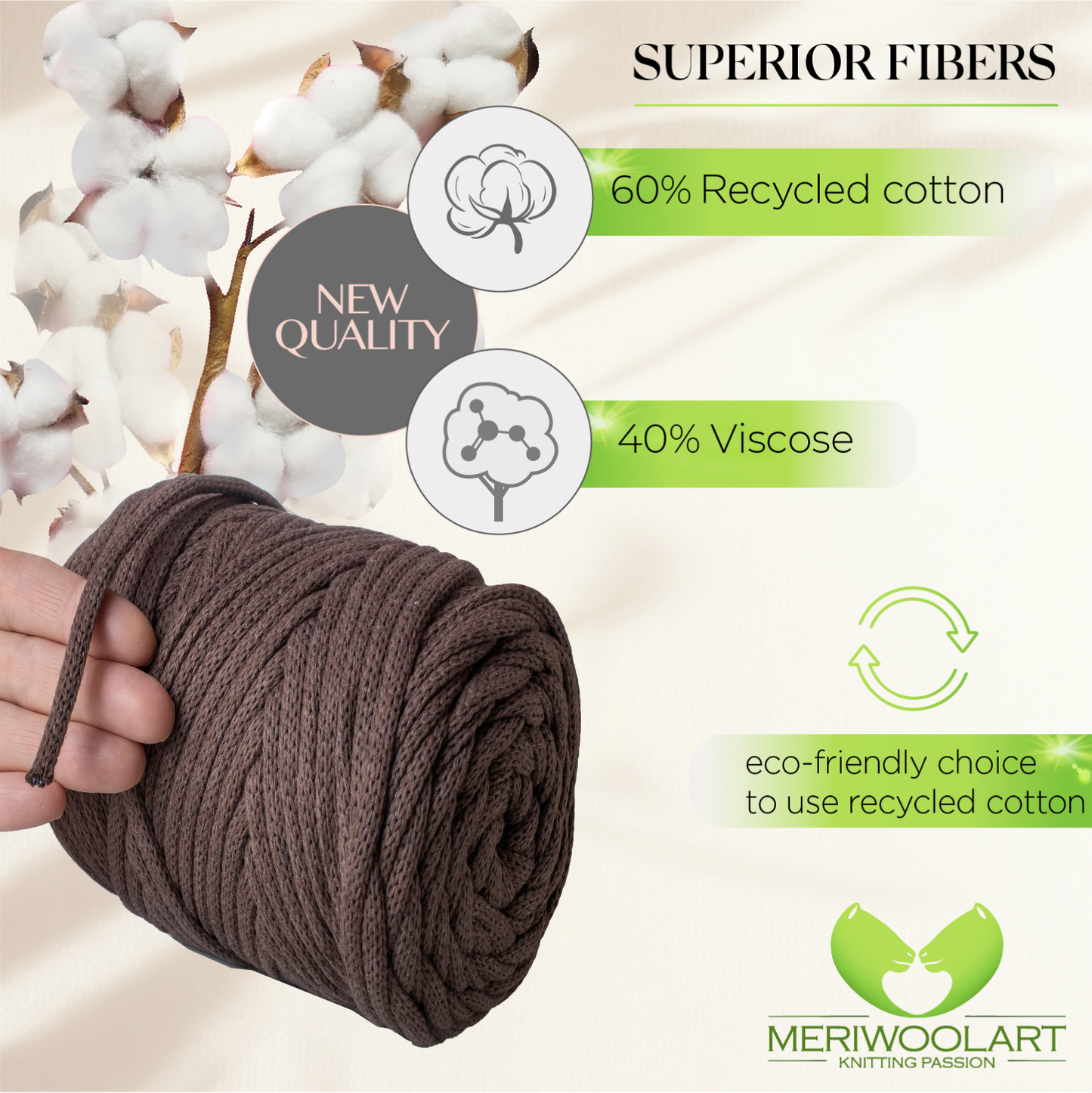 Brown Macramé Cord 6mm 85m