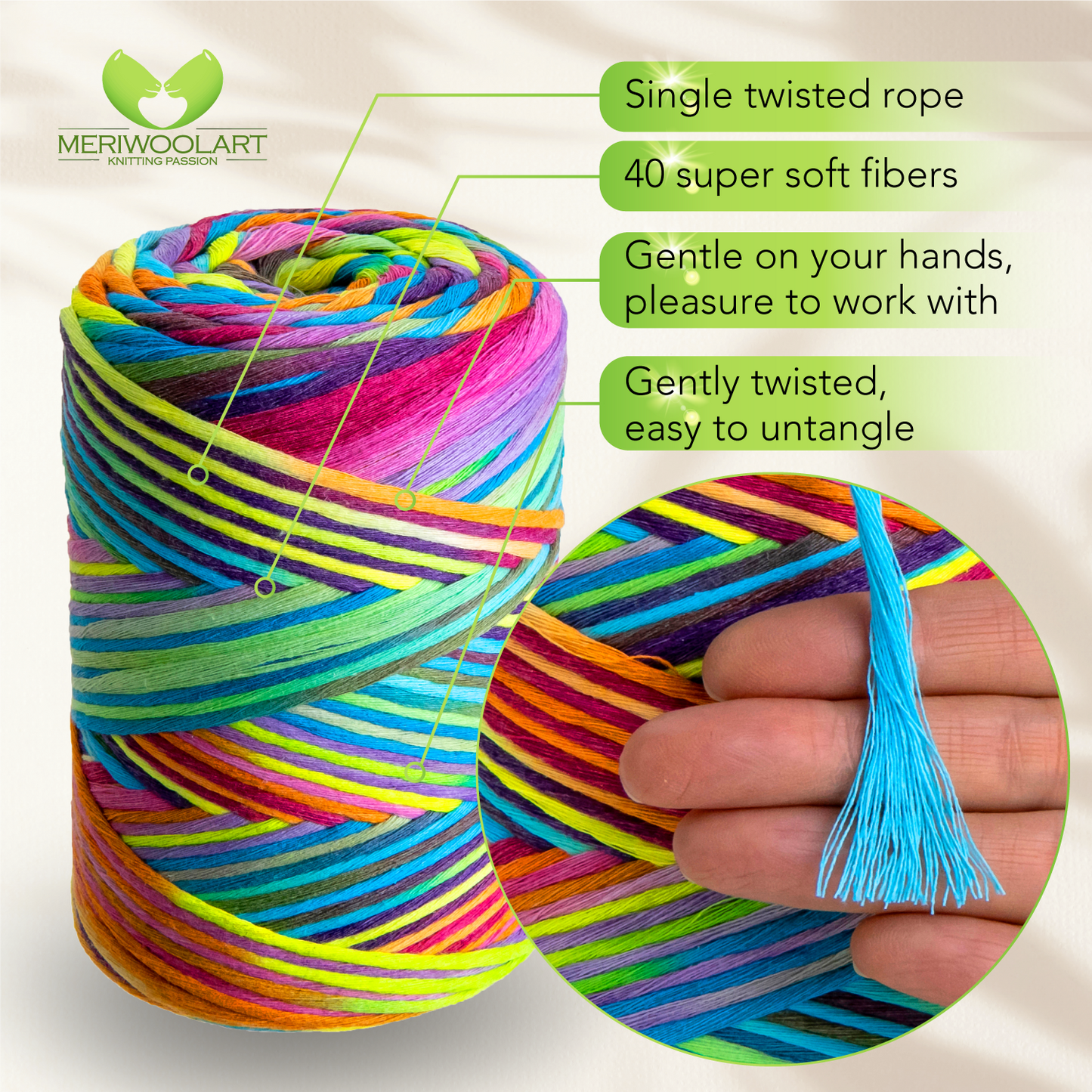 Unicorn 19 Single Twisted Macramé 3mm 200m