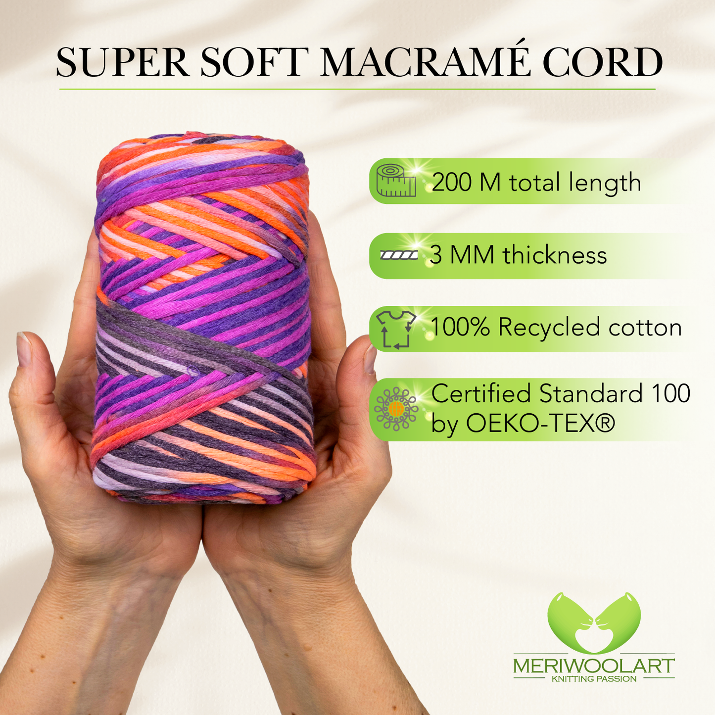 Unicorn 22 Single Twisted Macramé 3mm 200m