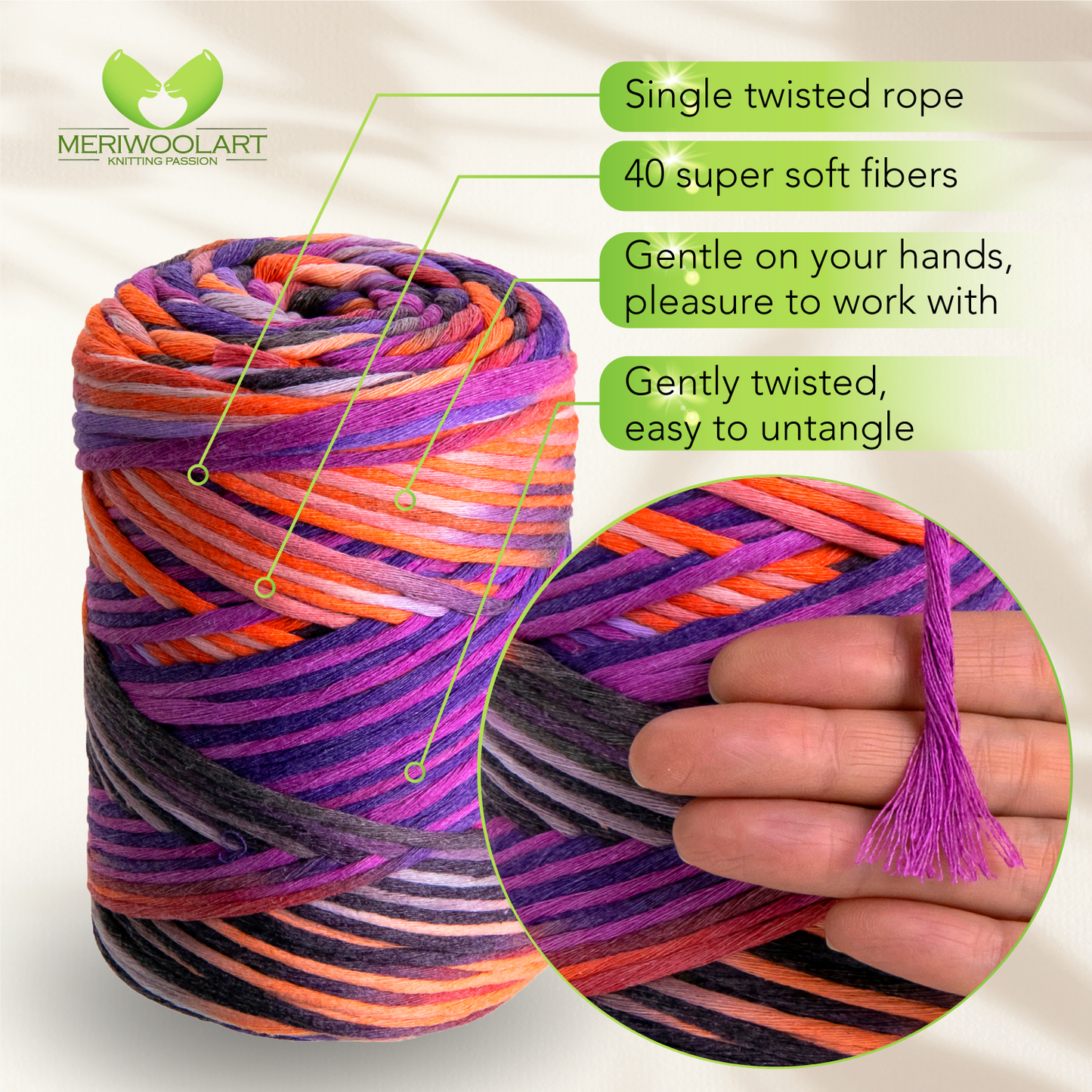 Unicorn 22 Single Twisted Macramé 3mm 200m