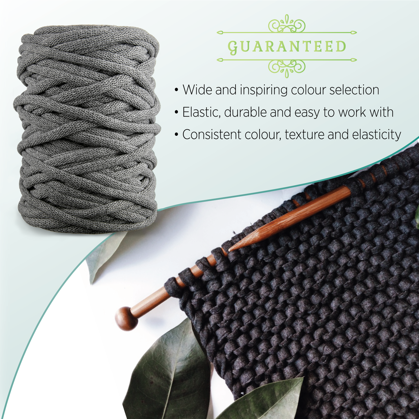 DARK GREY RECYCLED COTTON CORD 10 MM, 60 M