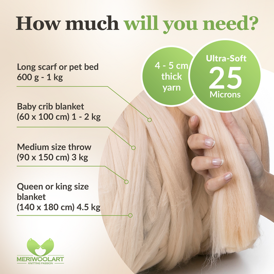 NUDE SUPER CHUNKY MERINO WOOL 4-5 CM, 25 MICRONS