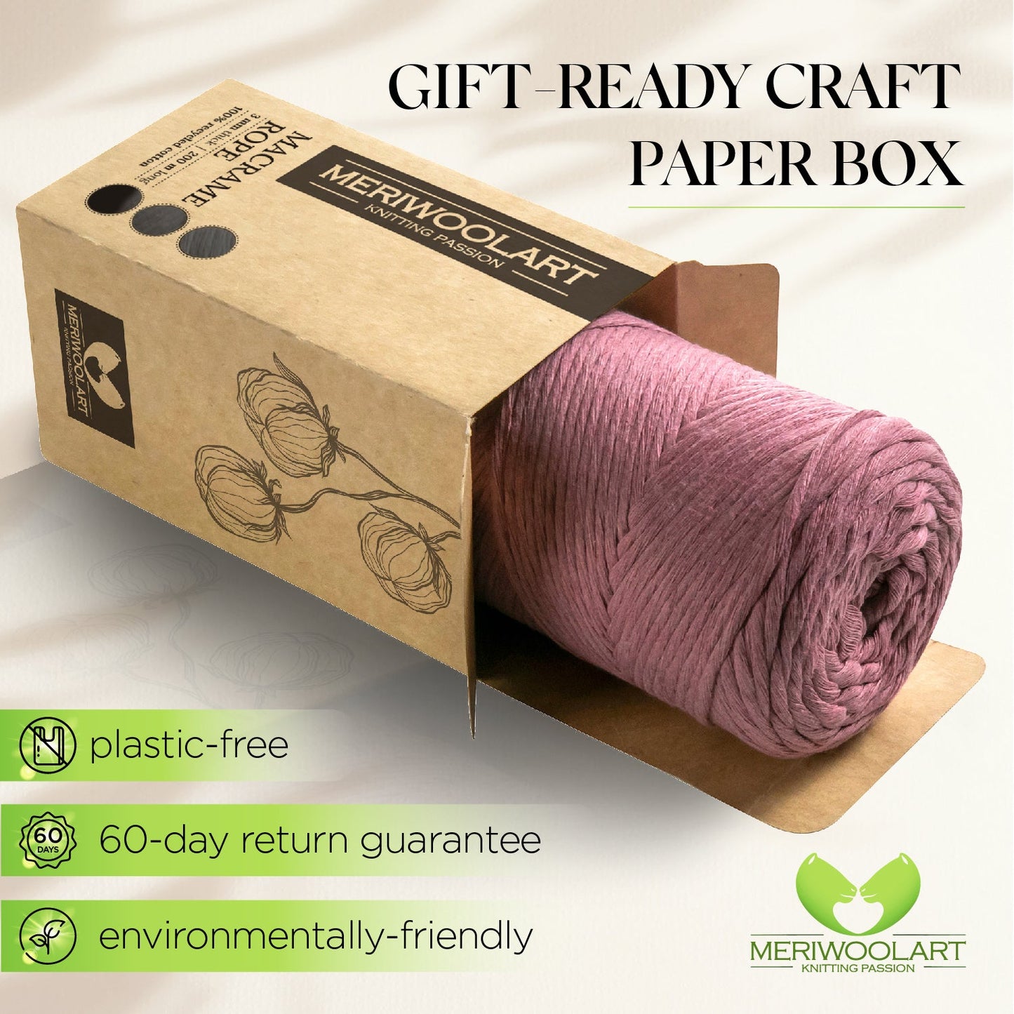 Plum Single Twisted Macramé 3mm 200m