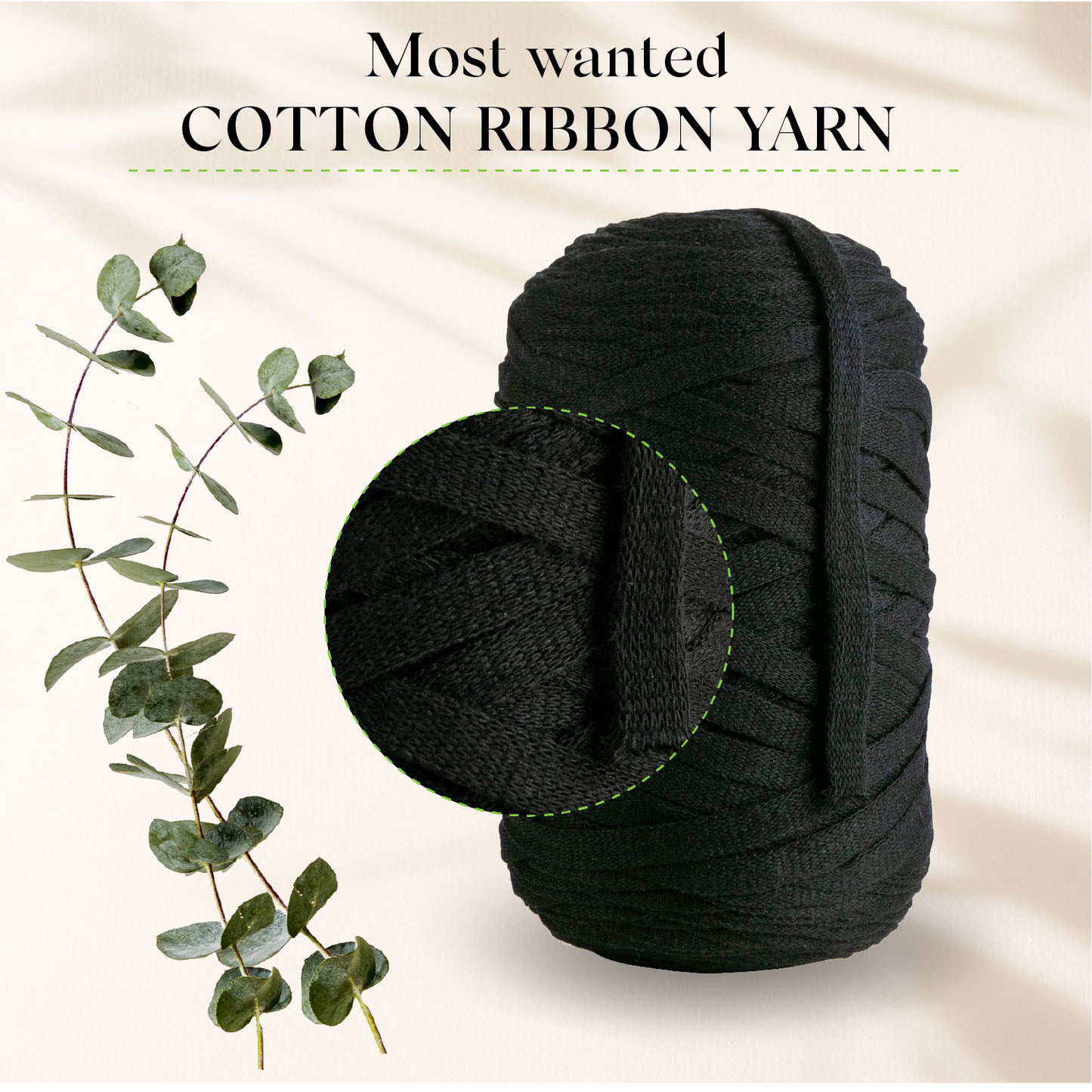Black Cotton Ribbon 10mm 150m