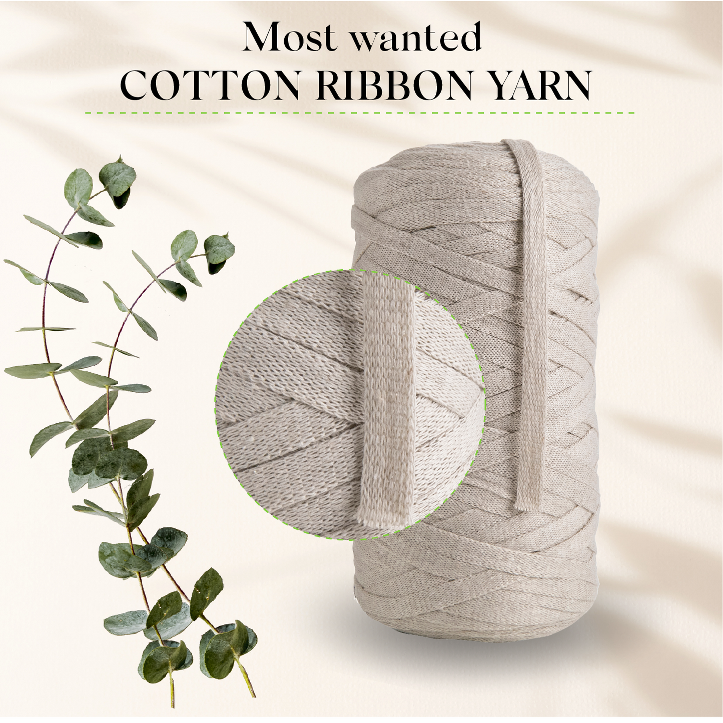 Sand Cotton Ribbon 10m 150mm