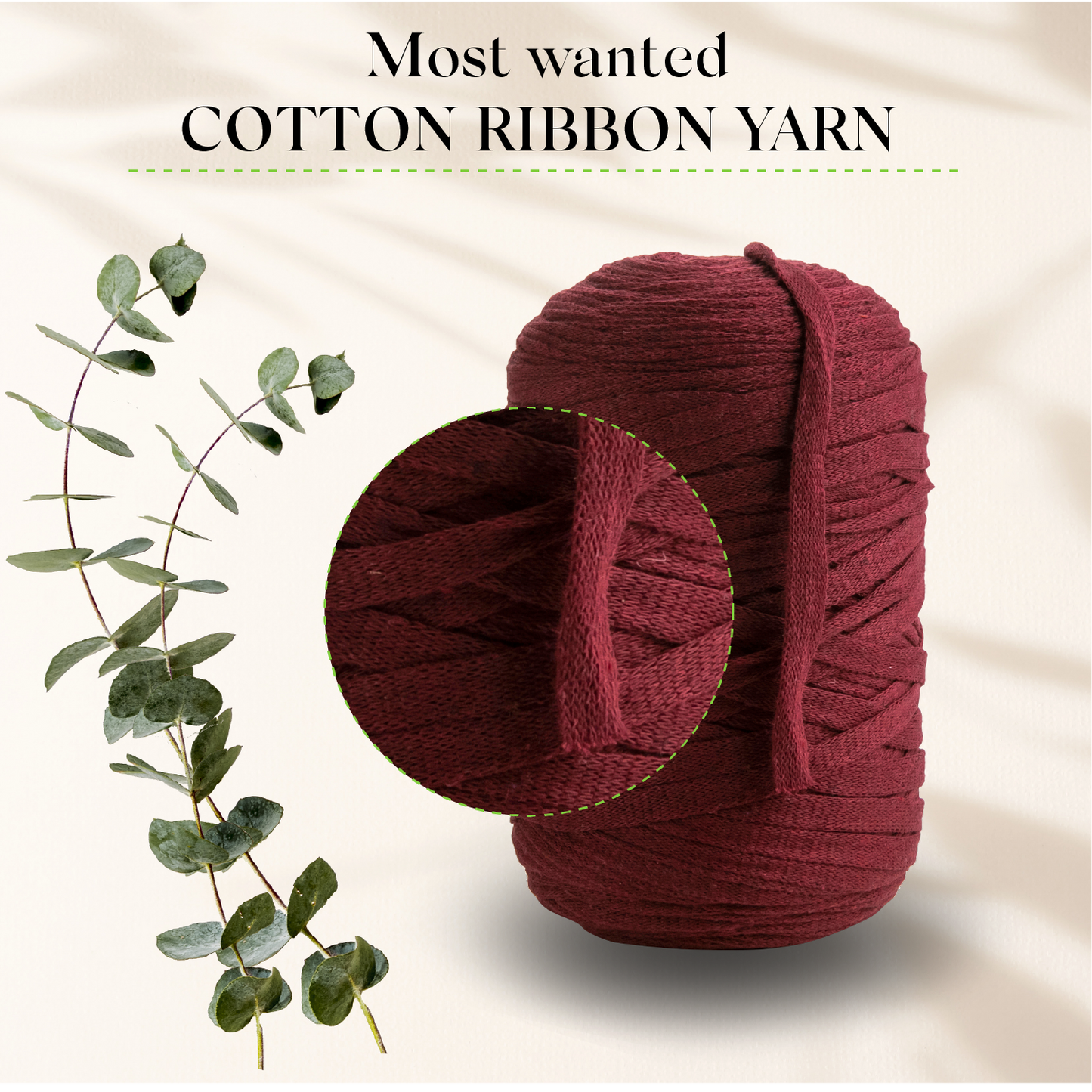 Burgundy Cotton Ribbon 10mm 150m