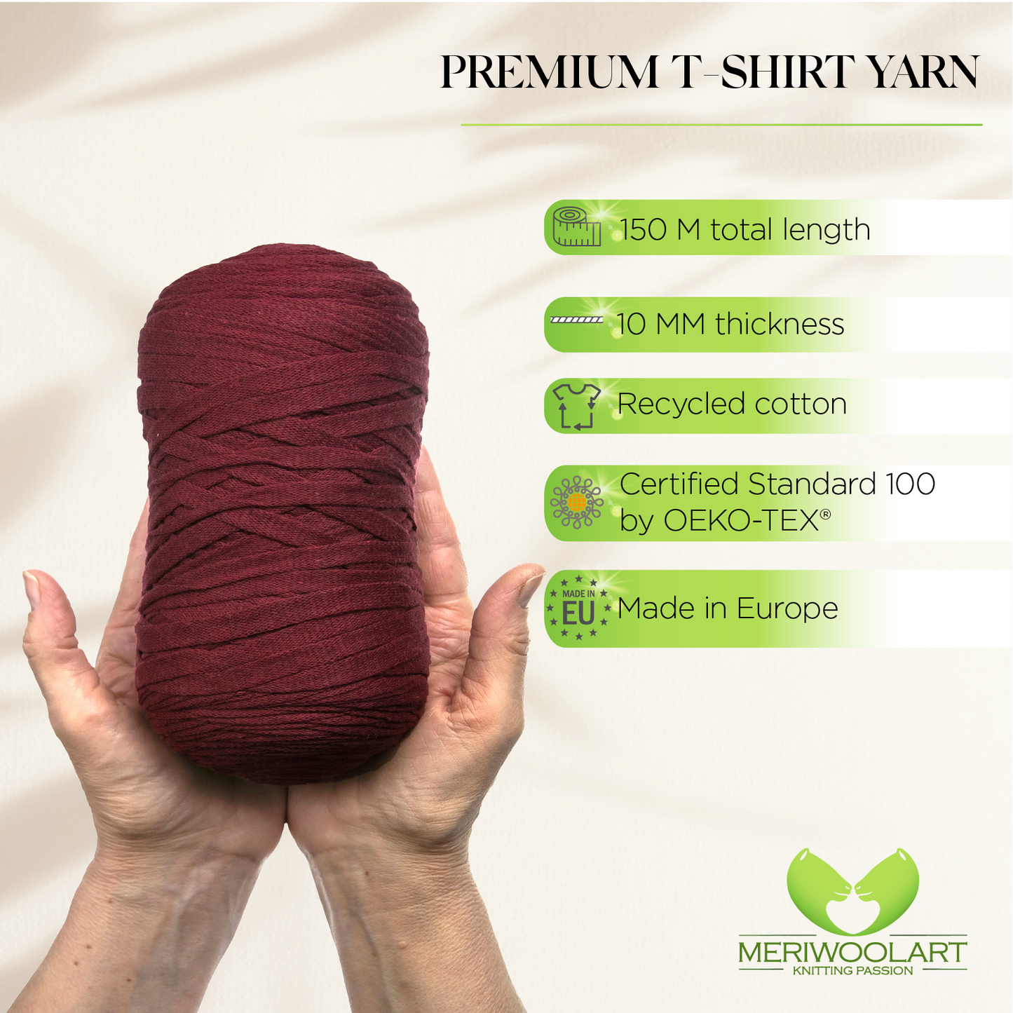 Burgundy Cotton Ribbon 10mm 150m