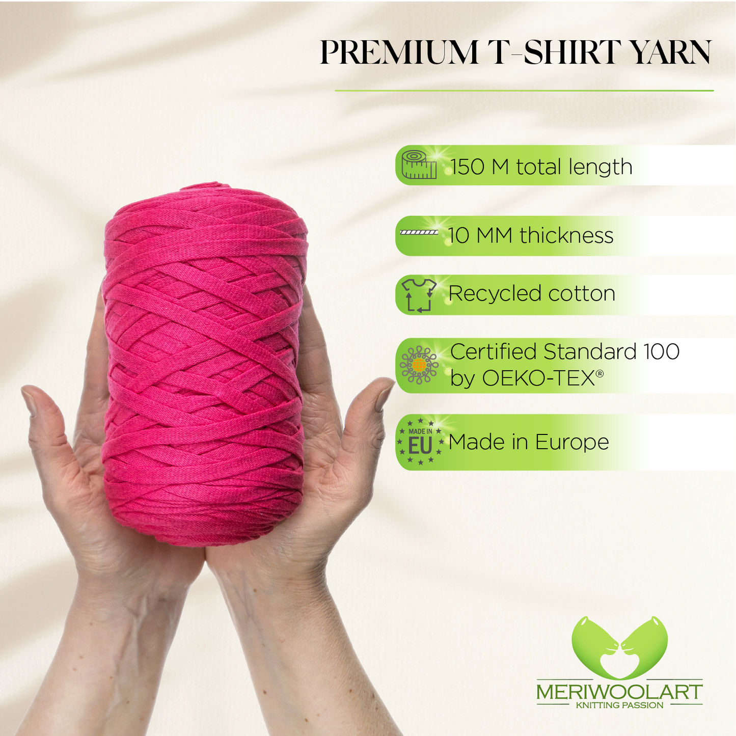 Neon Pink Cotton Ribbon 10mm 150m