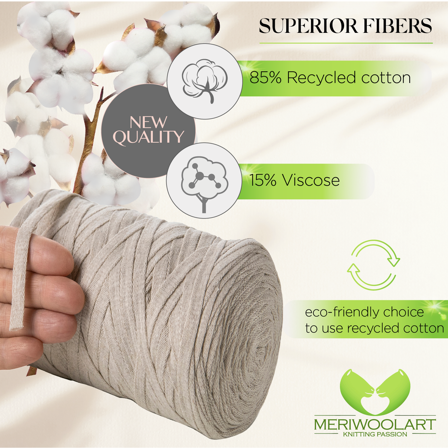 Sand Cotton Ribbon 10m 150mm