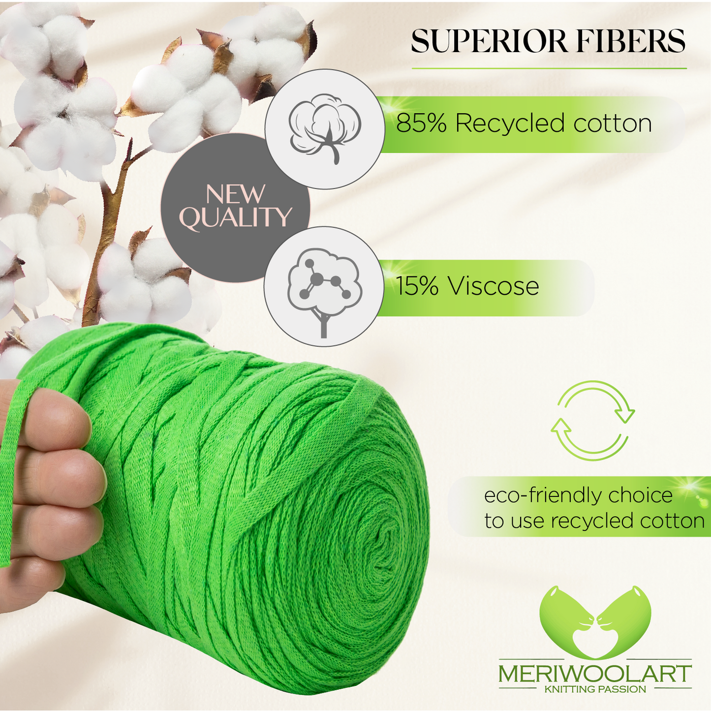 Neon Green Cotton Ribbon 10mm 150m