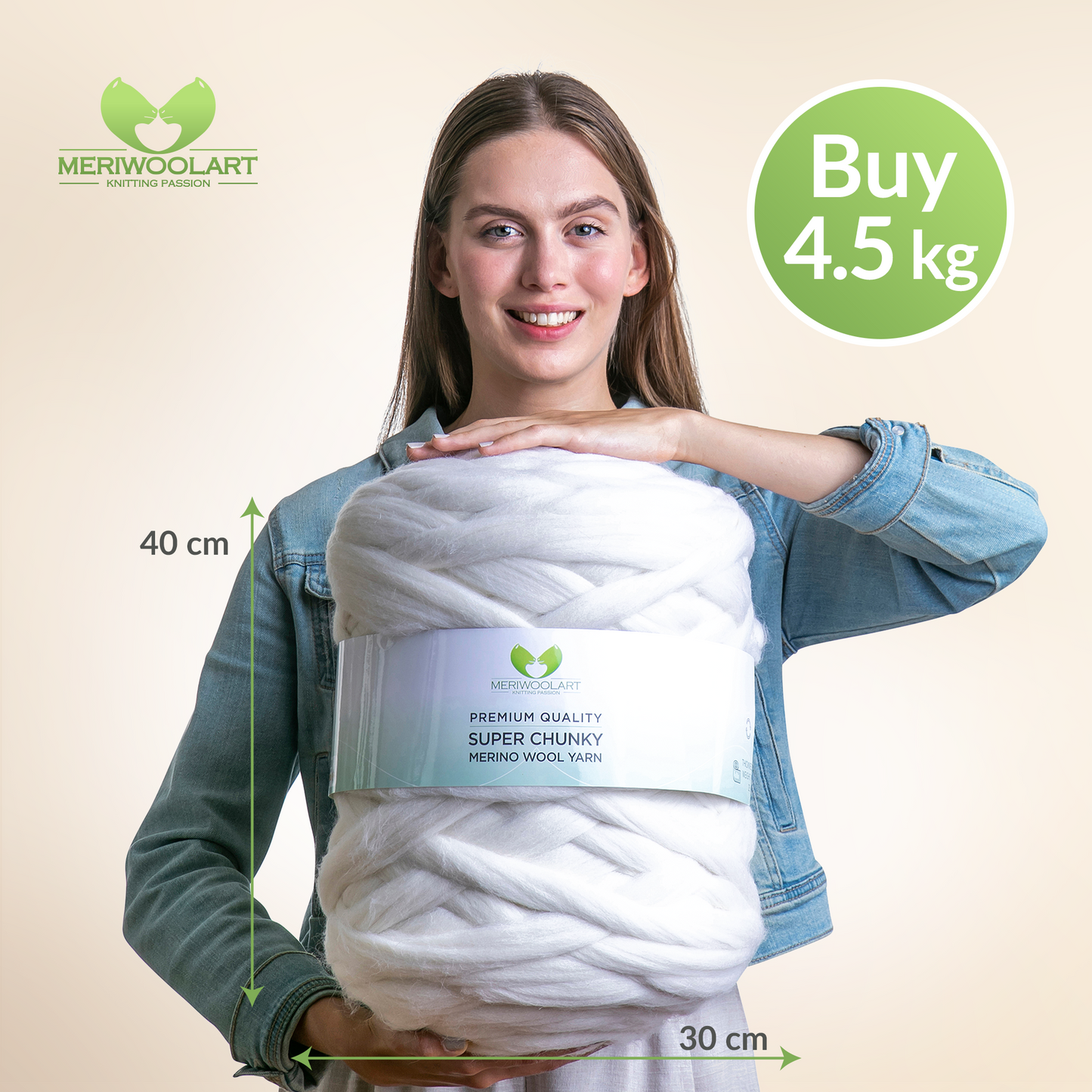 STEEL SUPER CHUNKY MERINO WOOL 4-5 CM, 25 MICRONS