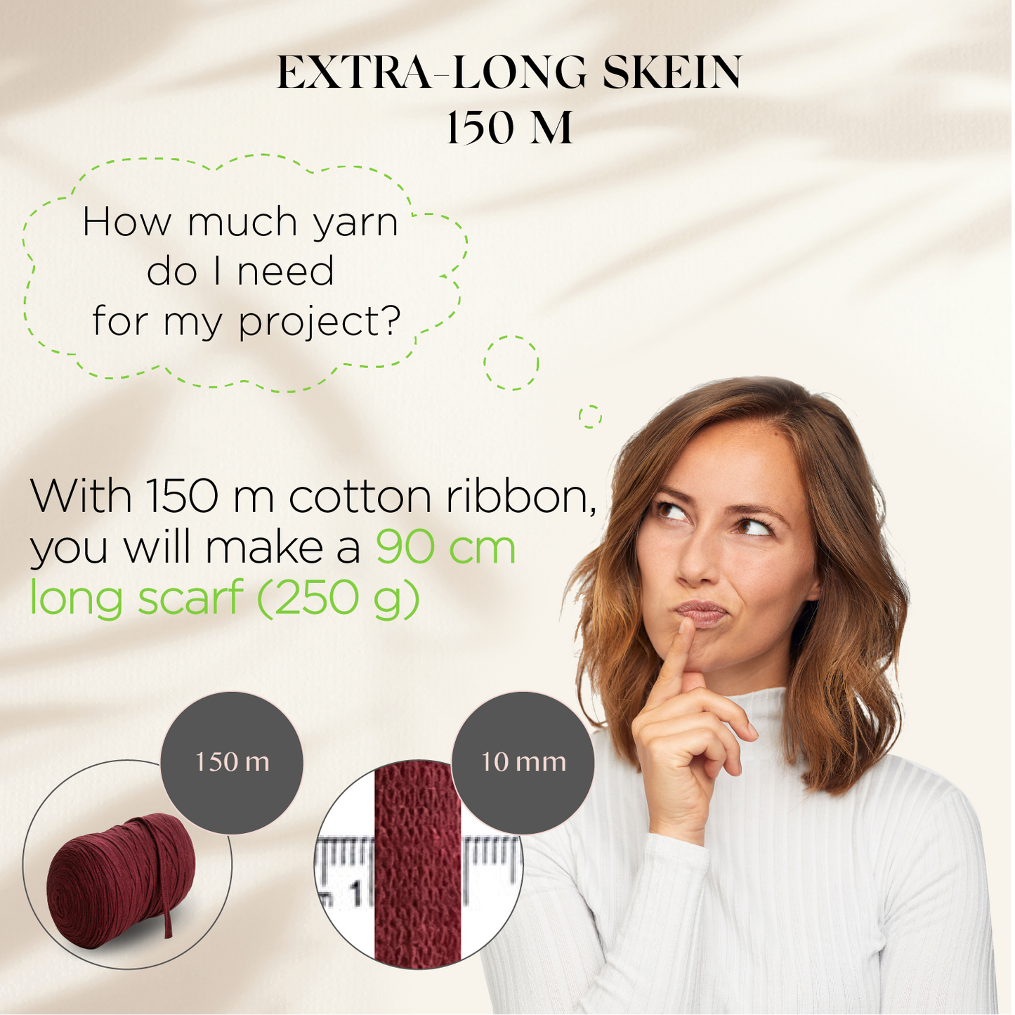 Burgundy Cotton Ribbon 10mm 150m