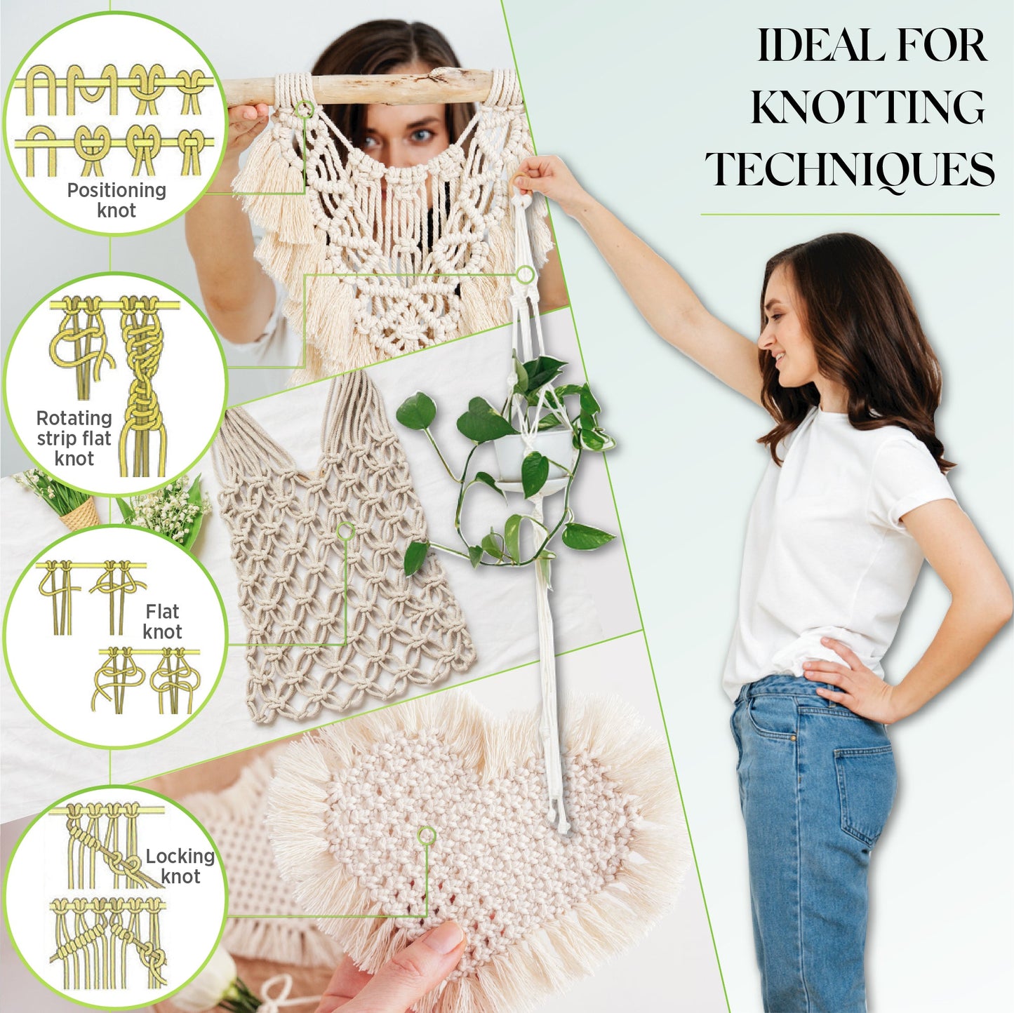 LIGHT GREY MACRAMÉ ROPE 6 MM, 100 M