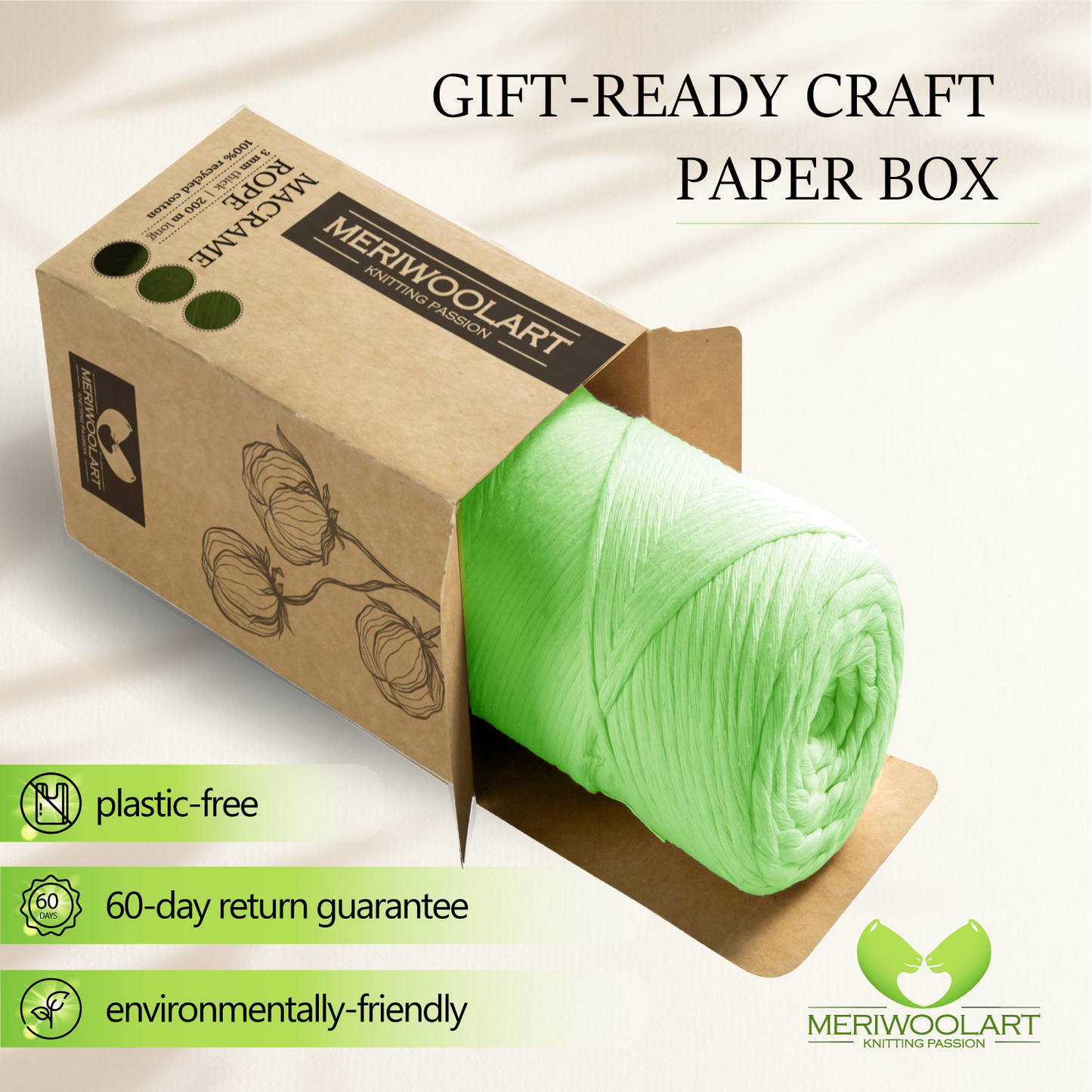 Light Green Single Twisted Macramé 3mm 200m