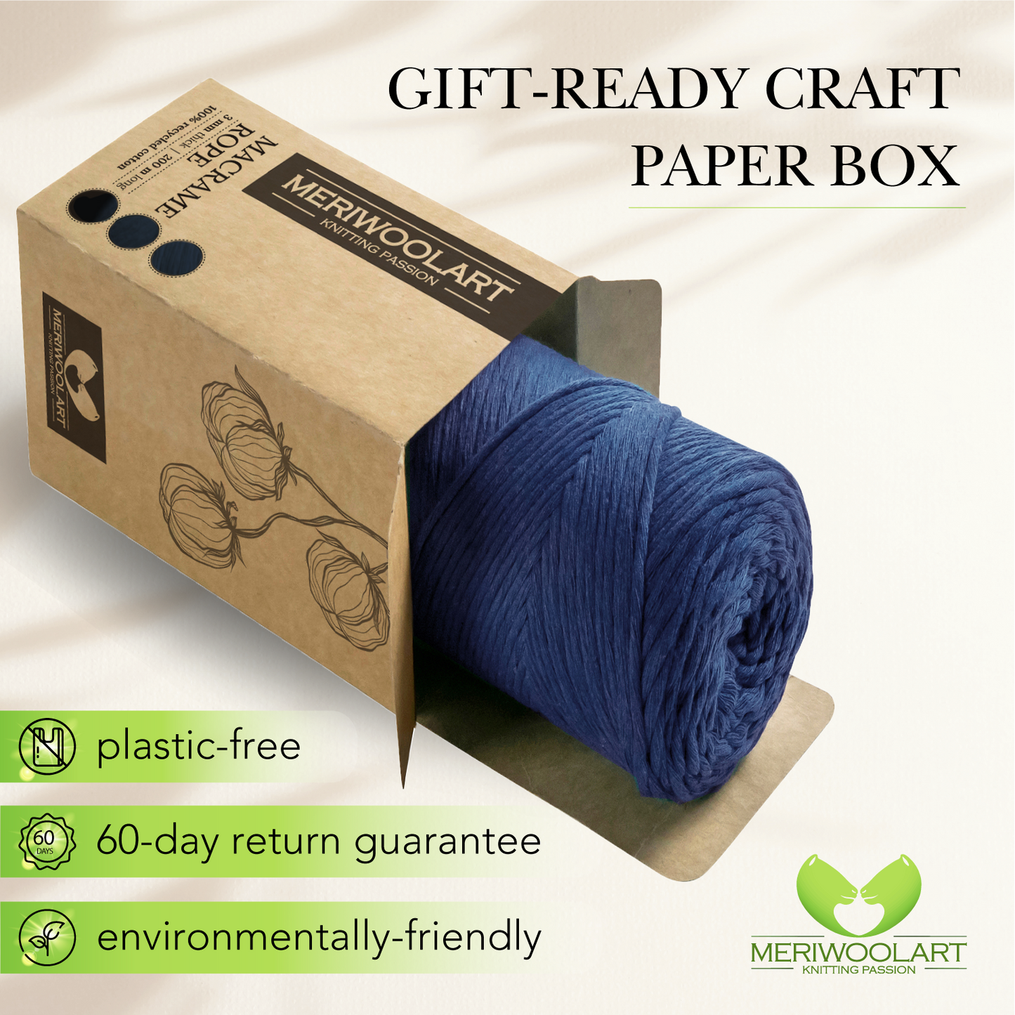 Dark Blue Single Twisted Macramé 3mm 200m