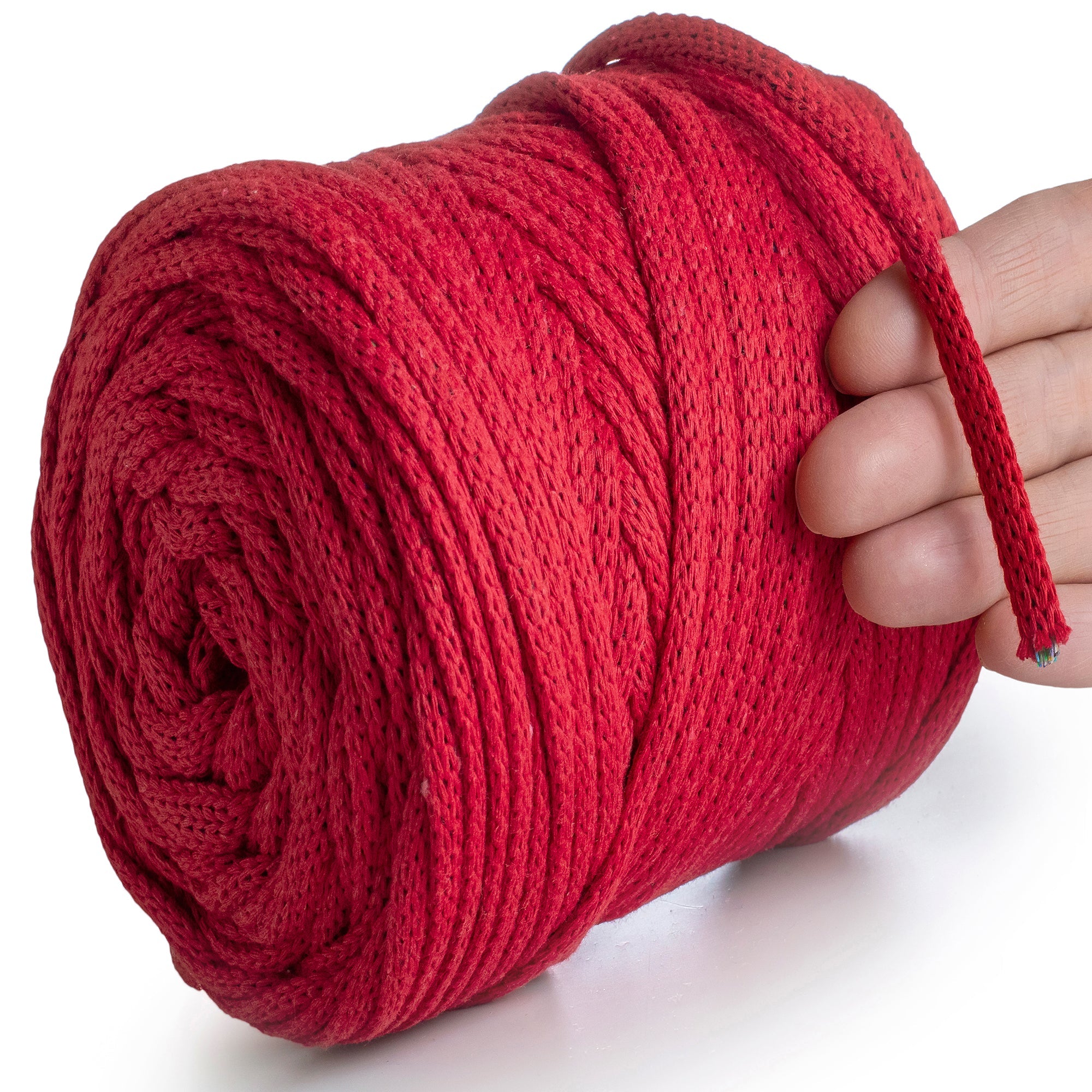 Cordoncino rosso per macramè 6mm 85m - Meri Wool Art Wholesale