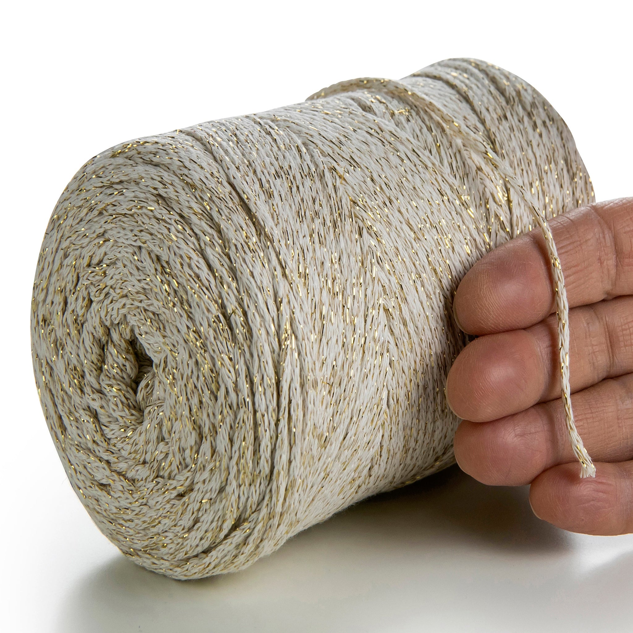 Macrame de cuerda de algodón de 3 cabos de 6 mm - MeriWoolArt