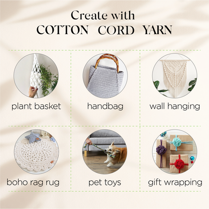 White Macramé Cord 6mm 85m