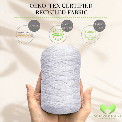 White Cotton Ribbon Lurex 10mm 125m
