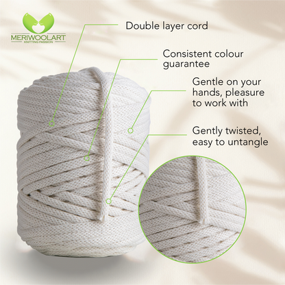 Natural Macramé Cord 6mm 85m
