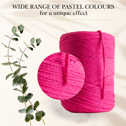 Neon Pink Macramé Cotton 2mm 250m