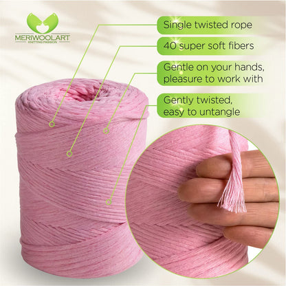 Pink Single Twisted Macramé 3mm 200m