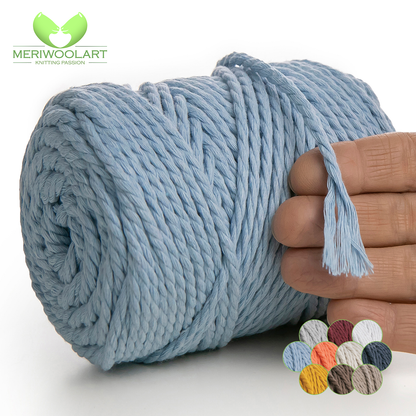 BABY BLUE MACRAMÉ ROPE 4 MM, 75 M