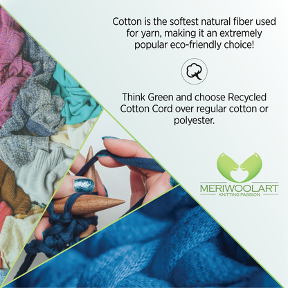 DARK GREY RECYCLED COTTON CORD 10 MM, 60 M