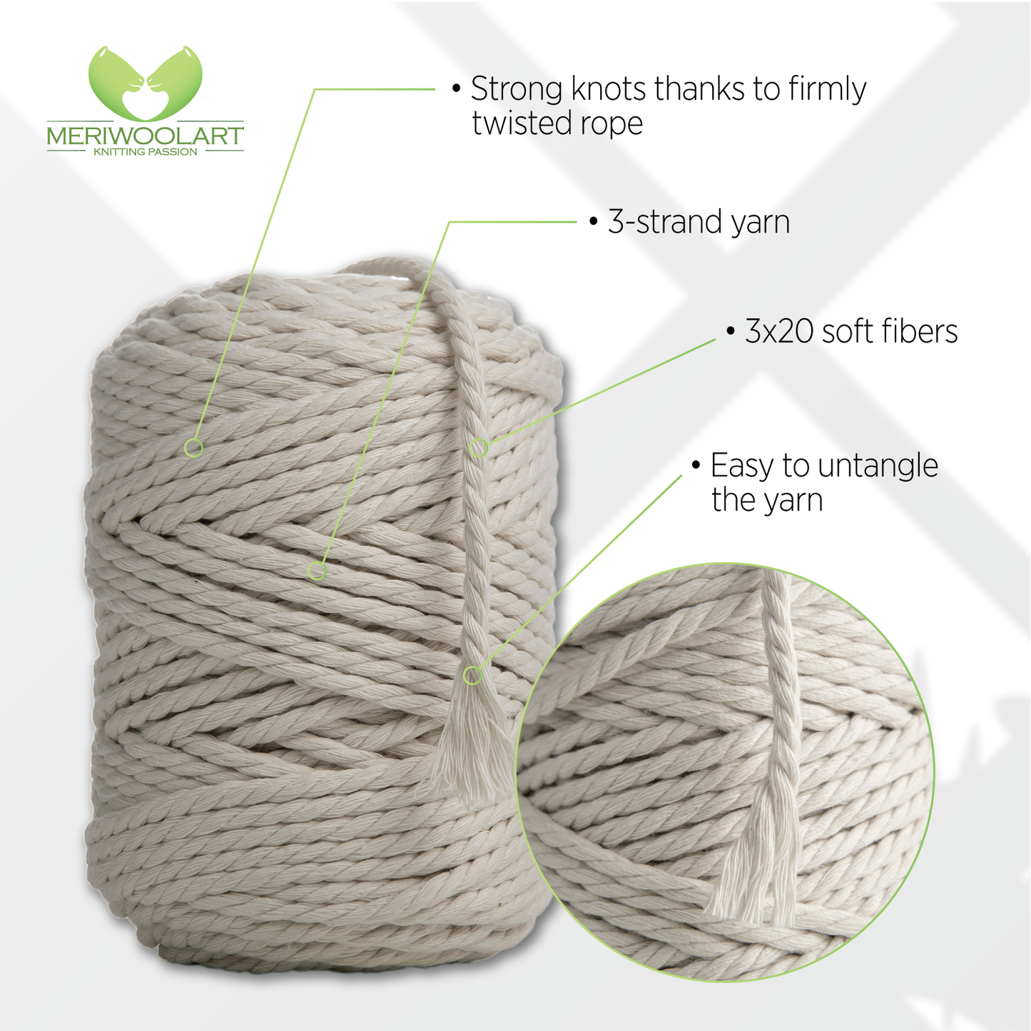 NATURAL MACRAMÉ ROPE 4 MM, 75 M