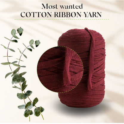 Burgundy Cotton Ribbon 10mm 150m