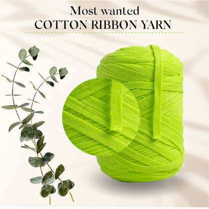 Neon Yellow Cotton Ribbon 10mm 150m