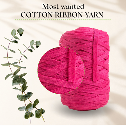 Neon Pink Cotton Ribbon 10mm 150m