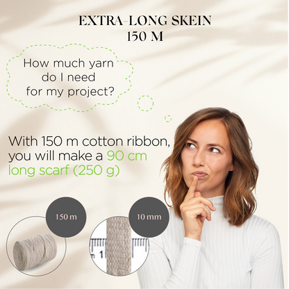 Sand Cotton Ribbon 10m 150mm