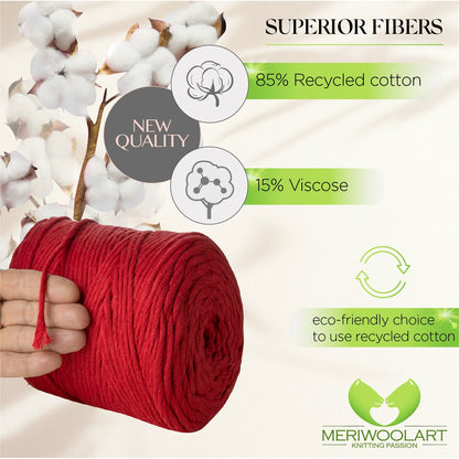 Red Single Twisted Macramé 4mm 225m