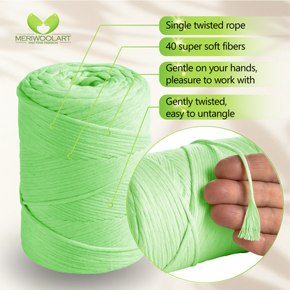 Light Green Single Twisted Macramé 3mm 200m