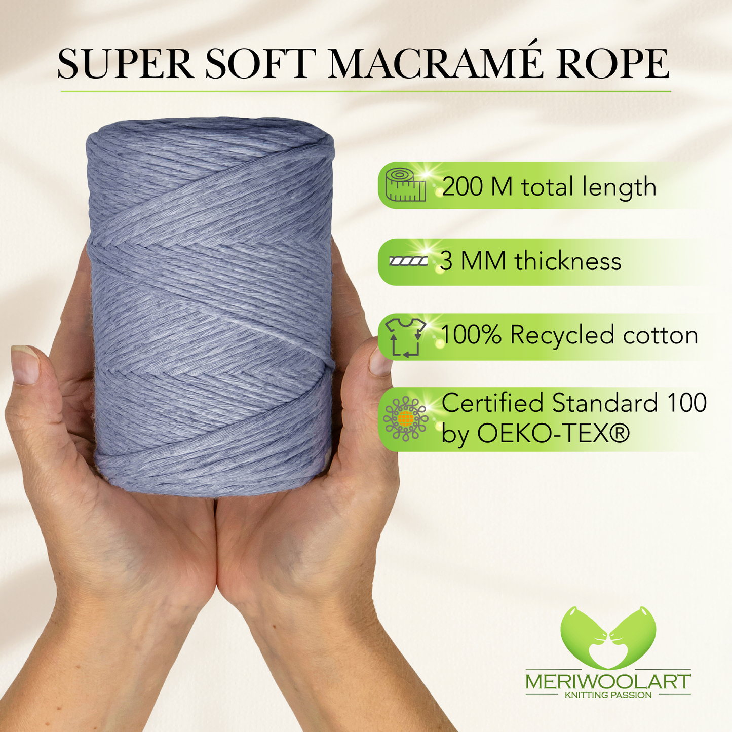 Jeans Single Twisted Macramé 3mm 200m