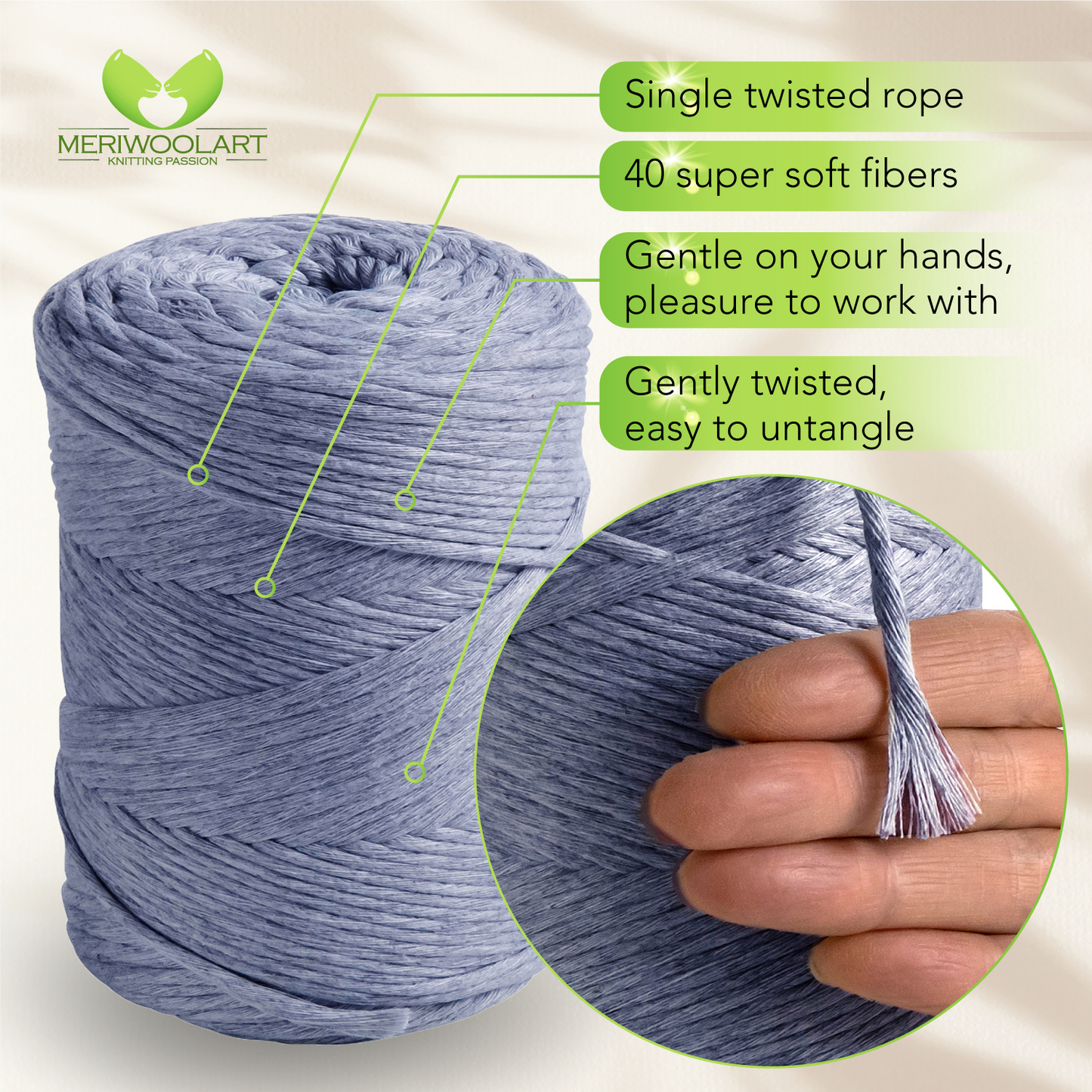 Jeans Single Twisted Macramé 3mm 200m