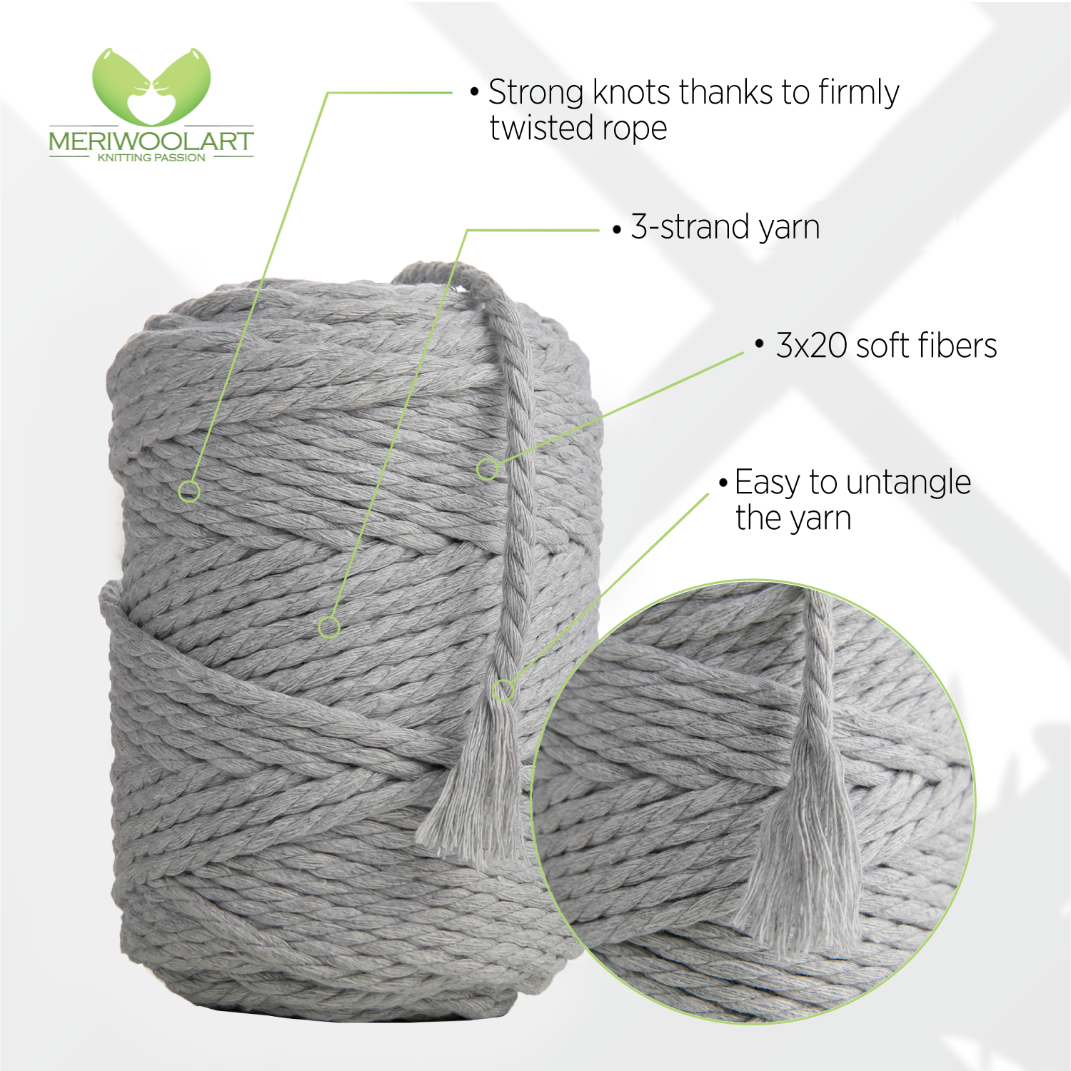 LIGHT GREY MACRAME  ROPE 4 MM, 75 M INFOGRAPHIC