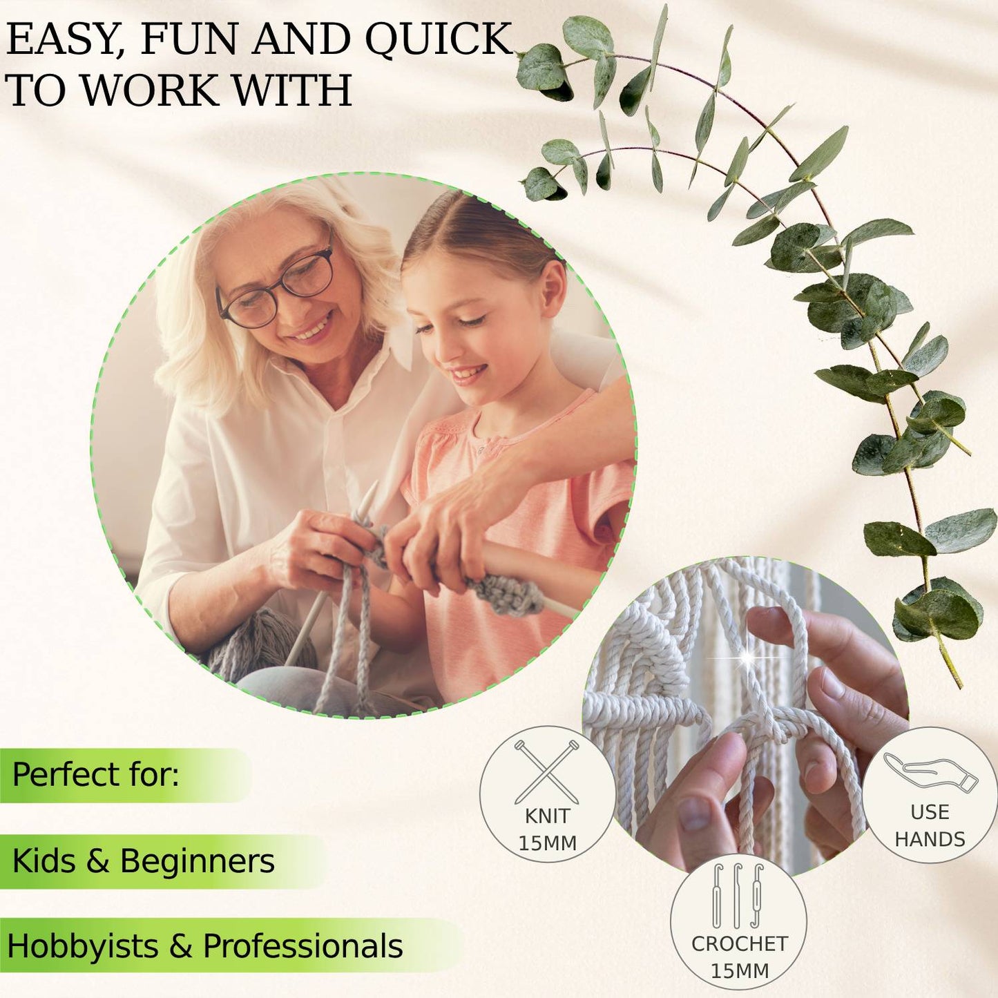 Natural MACRAMÉ ROPE 9MM 55M